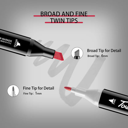 ✍️ InkMaster™ Pro Marker Set – Permanent Dual-Tip Drawing Pens for Artists & Students (24–262 Colors)