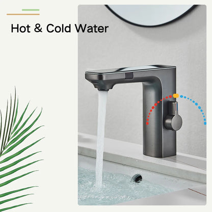 AquaSense Pro™ – Touchless Bathroom Faucet with Smart Display