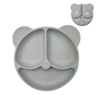 HappyMealMate™ 😊🍽️ – Baby Silicone Suction Plate with Cartoon Design