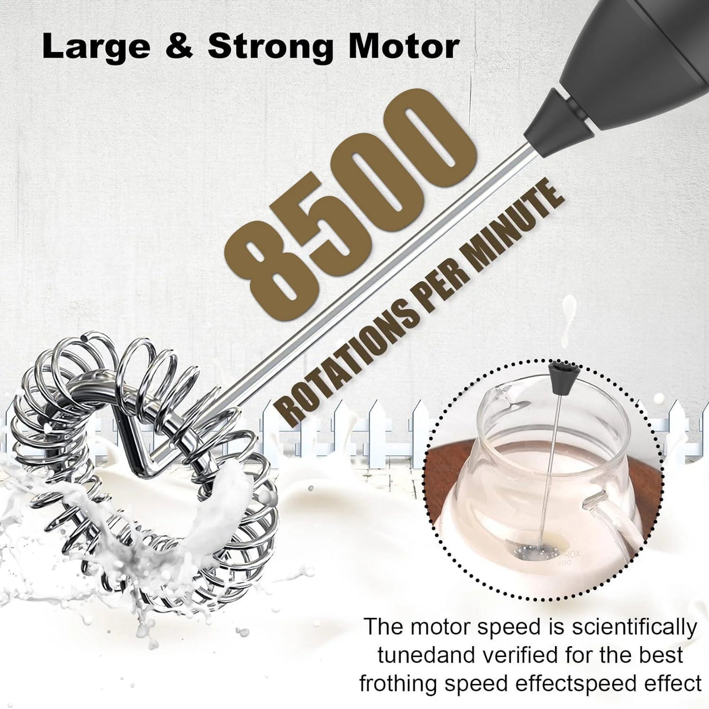 FrothiPro™ 3-Speed Mini Milk Frother & Coffee Mixer