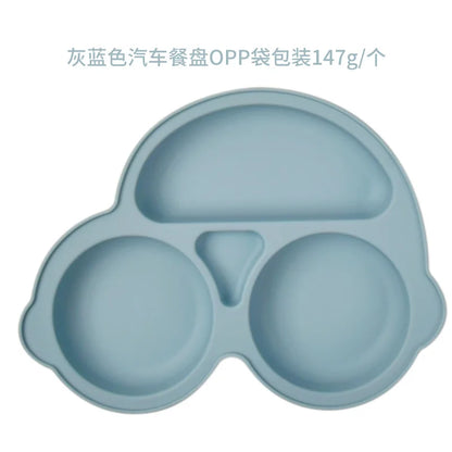 HappyMealMate™ 😊🍽️ – Baby Silicone Suction Plate with Cartoon Design