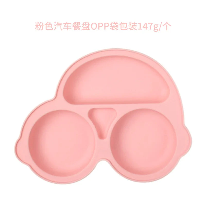 HappyMealMate™ 😊🍽️ – Baby Silicone Suction Plate with Cartoon Design
