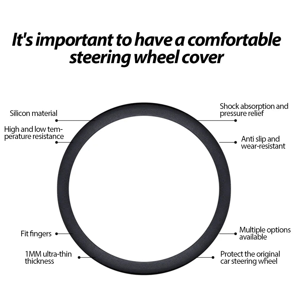 GripGuard™ – Silicone Steering Wheel Cover for Men & Women (Multi-Color)