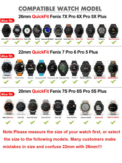 FenixFlex™ – Silicone Sport Band for Garmin Fenix & Epix Series (20–26mm)