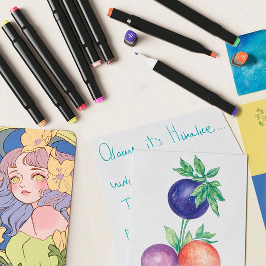 ✍️ InkMaster™ Pro Marker Set – Permanent Dual-Tip Drawing Pens for Artists & Students (24–262 Colors)