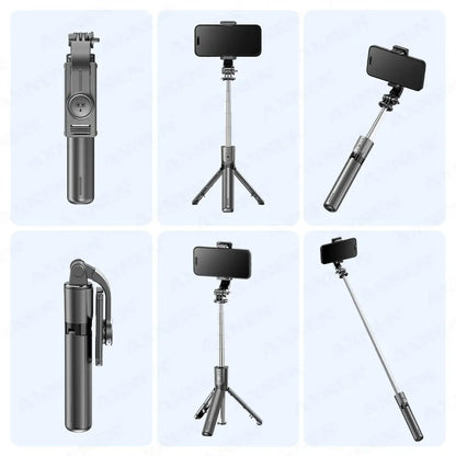 📸💡 FlexiClick™ Wireless Selfie Stick & Tripod Stand with LED Fill Light