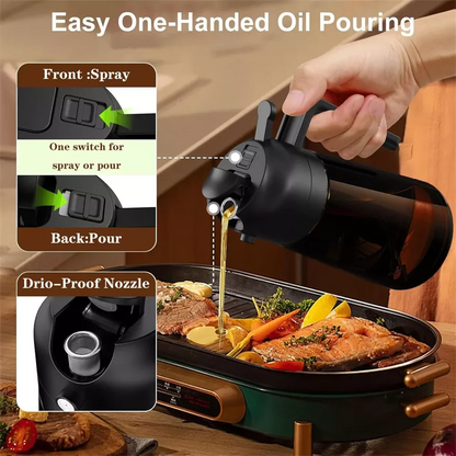 OilEase Pro™ 🫒 – Leakproof 2-in-1 Olive Oil Bottle for Frying, Salads & BBQ