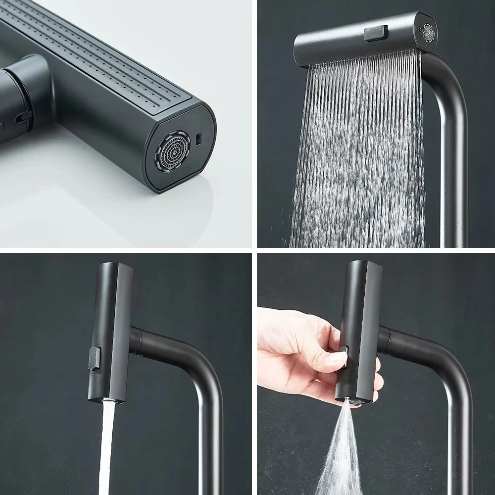 CascadeFlow™ Pull-Out Kitchen Faucet – Brushed Nickel Waterfall Sprayer