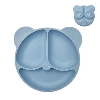 HappyMealMate™ 😊🍽️ – Baby Silicone Suction Plate with Cartoon Design