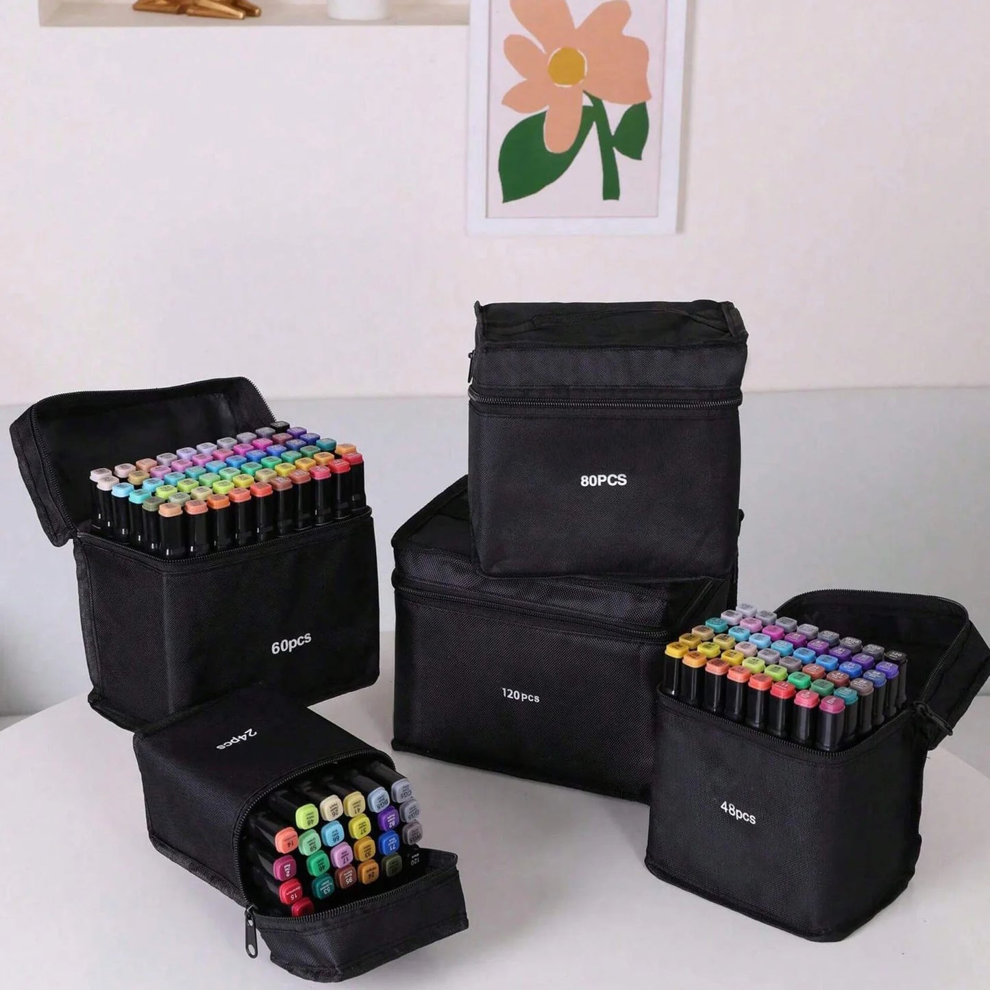 ✍️ InkMaster™ Pro Marker Set – Permanent Dual-Tip Drawing Pens for Artists & Students (24–262 Colors)