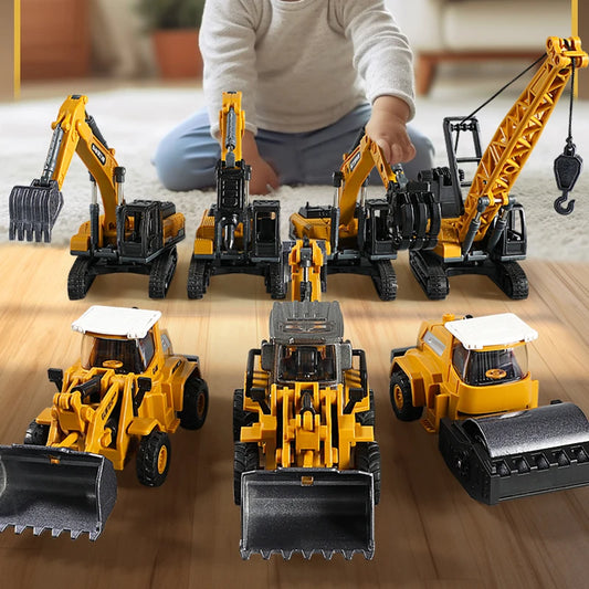 TinyConstruct™ 🏗️ – Mini Metal Construction Vehicles Toy Set