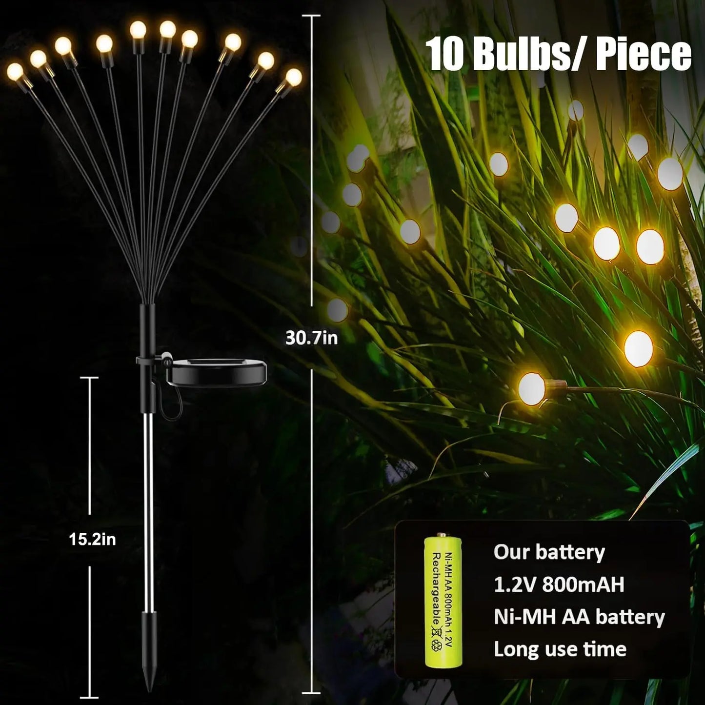 TwinkleTrail™ Firefly Path Lights 🌌🌼 – Solar Powered Waterproof Outdoor Glow