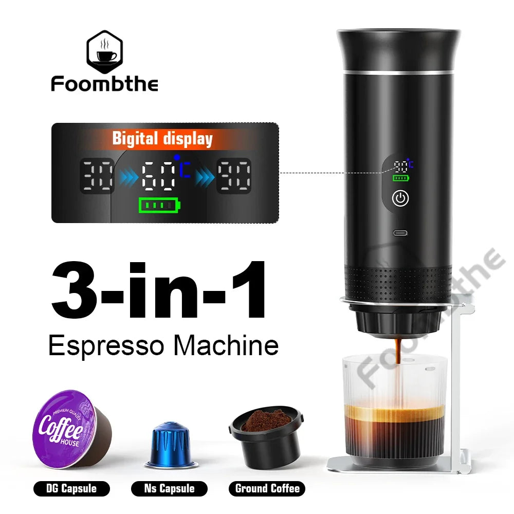 BrewNomad™ 3-in-1 Portable Espresso Machine – For Car, Home & Travel