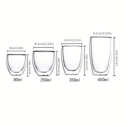 ThermaSip™ Deluxe – Double-Wall Insulated Glass Coffee Cups Set (6pcs) 🔥🧊
