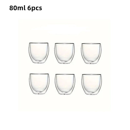 ThermaSip™ Deluxe – Double-Wall Insulated Glass Coffee Cups Set (6pcs) 🔥🧊