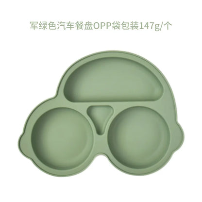 HappyMealMate™ 😊🍽️ – Baby Silicone Suction Plate with Cartoon Design
