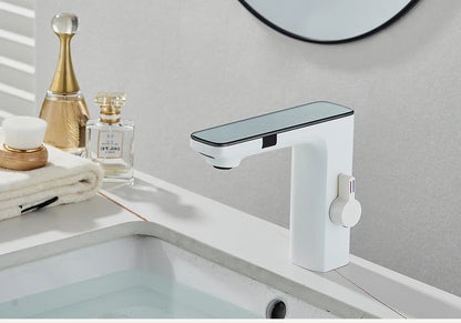 AquaSense Pro™ – Touchless Bathroom Faucet with Smart Display