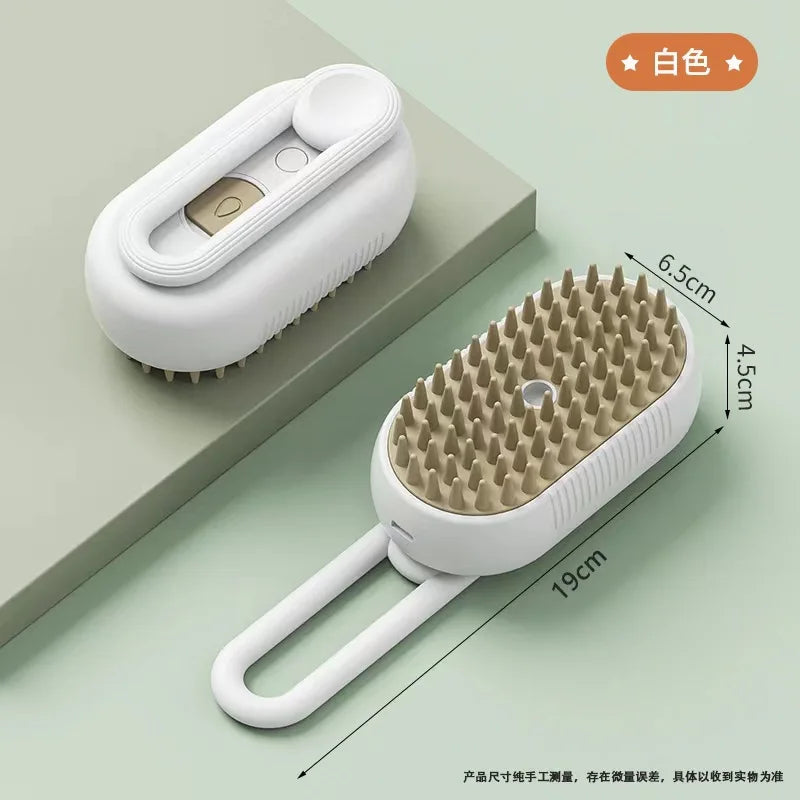 SteamGroom™ 3-in-1 Pet Brush – Electric Steamer, Massager & Deshedder