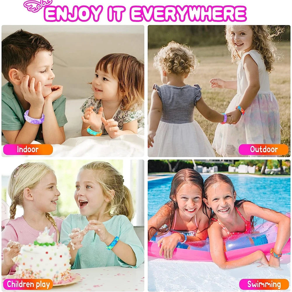 PopJelly™ – 12PCS Bubble Fidget Bracelet Party Favors for Kids