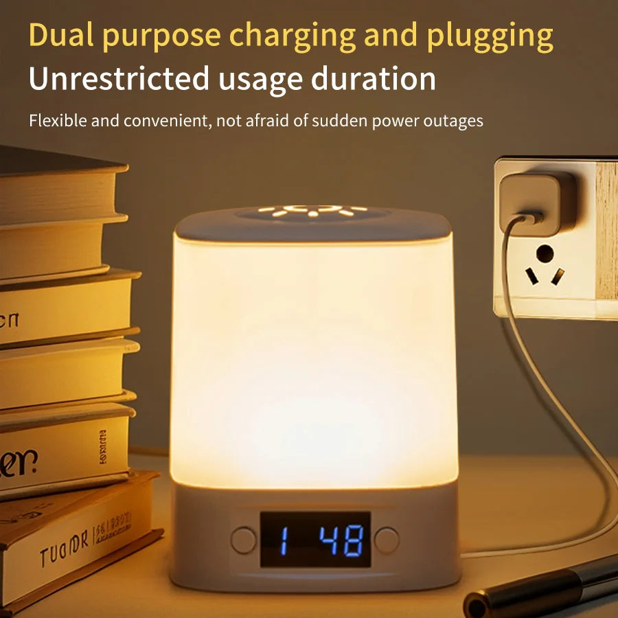 DreamGlow™ 🛌💡 – LED Bedside Clock Lamp with Touch Switch & Soothing Light Display