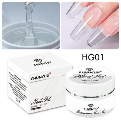 NailLuxe™ 🥛🧱 – 30ML Milky White Hard Gel for Nail Extensions & Reinforcement
