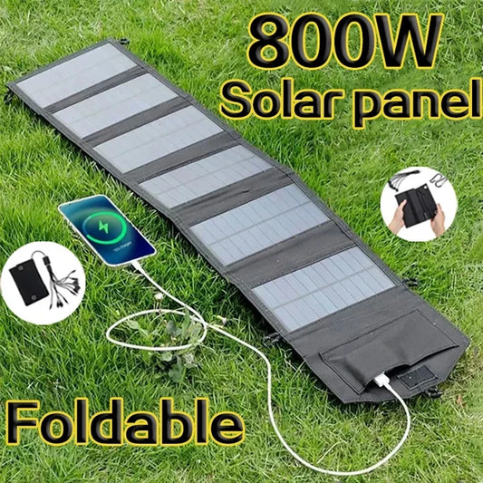 VoltVoyager™ – 800W Foldable Solar Panel Power Station with USB & DC Ports