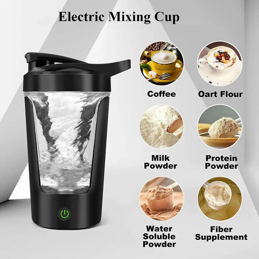 PowerMix™ Electric Protein Shaker – 450ml Portable Blender Cup
