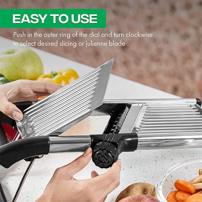 SliceMaster™ Pro – Adjustable Mandoline Slicer for Veggies 🥕🥔🍅