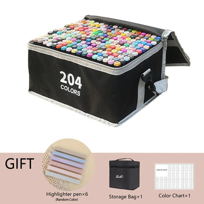 ✍️ InkMaster™ Pro Marker Set – Permanent Dual-Tip Drawing Pens for Artists & Students (24–262 Colors)