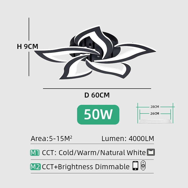 LumaGlow™ – Smart LED Ceiling Chandelier (Dimmable Pendant Light)