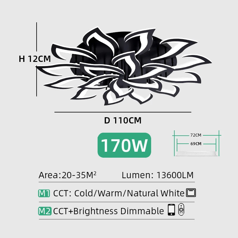 LumaGlow™ – Smart LED Ceiling Chandelier (Dimmable Pendant Light)