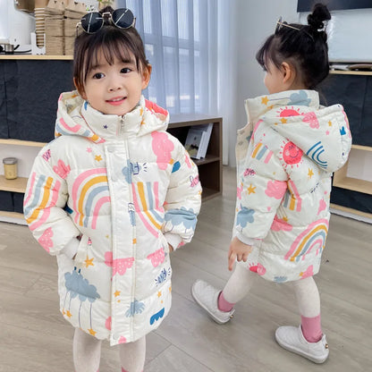 SnowSnug™ – Toddler Cotton Winter Jacket with Hood (2–7 Years)