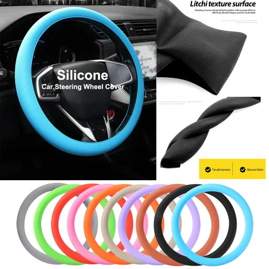 GripGuard™ – Silicone Steering Wheel Cover for Men & Women (Multi-Color)