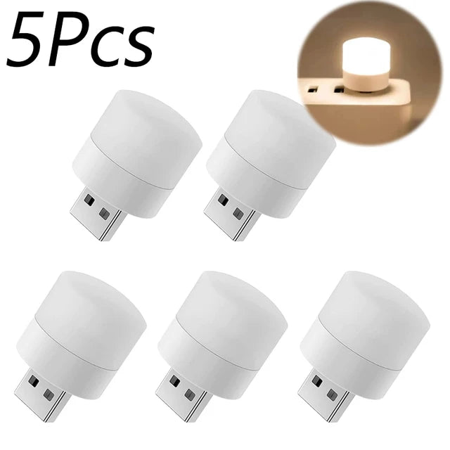 💡📘 GlowPort™ USB Mini Night Light – Warm White Eye-Care Reading Lamp