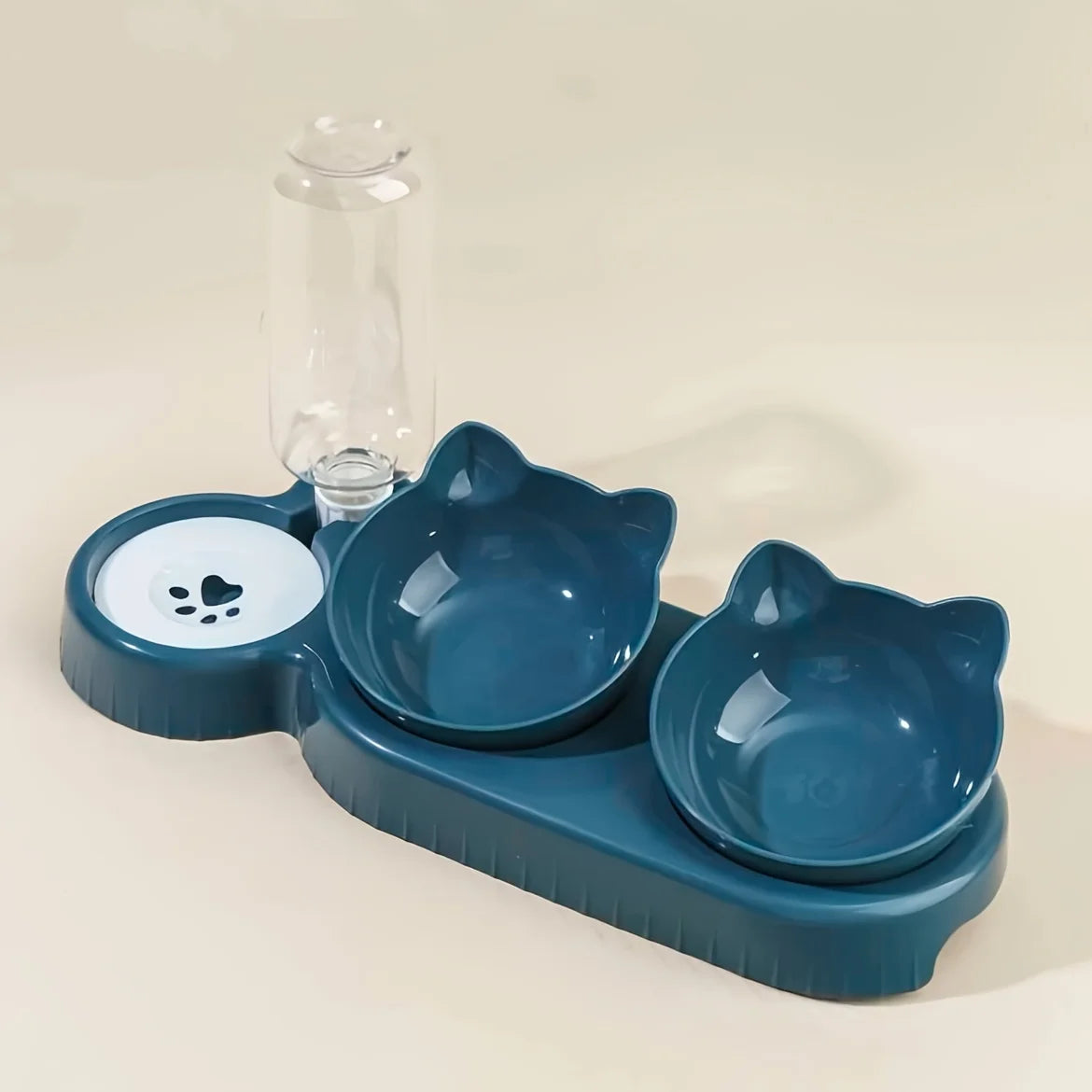 MeowMate™ – Ergonomic Cat Feeder with 3-in-1 Bowl & Gravity Water Bottle