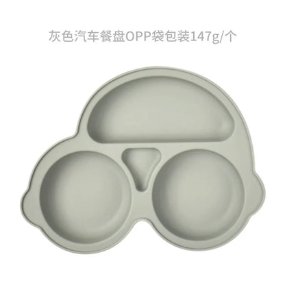 HappyMealMate™ 😊🍽️ – Baby Silicone Suction Plate with Cartoon Design