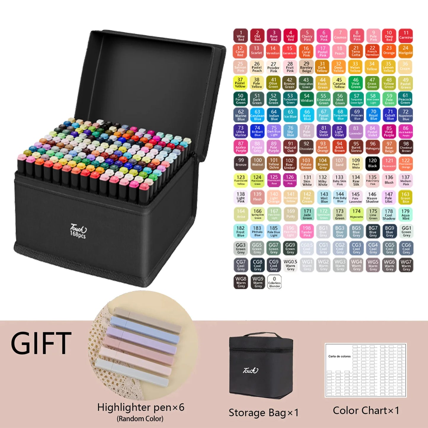 ✍️ InkMaster™ Pro Marker Set – Permanent Dual-Tip Drawing Pens for Artists & Students (24–262 Colors)