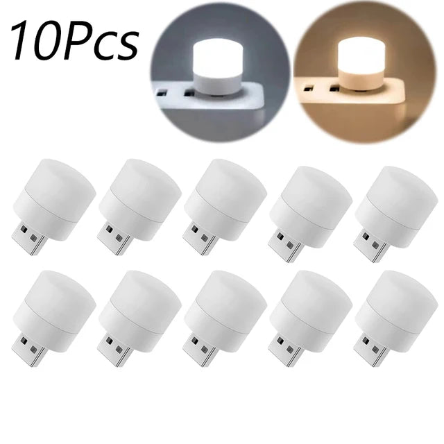 💡📘 GlowPort™ USB Mini Night Light – Warm White Eye-Care Reading Lamp
