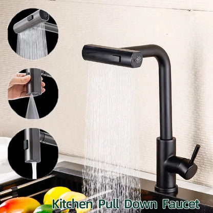 CascadeFlow™ Pull-Out Kitchen Faucet – Brushed Nickel Waterfall Sprayer