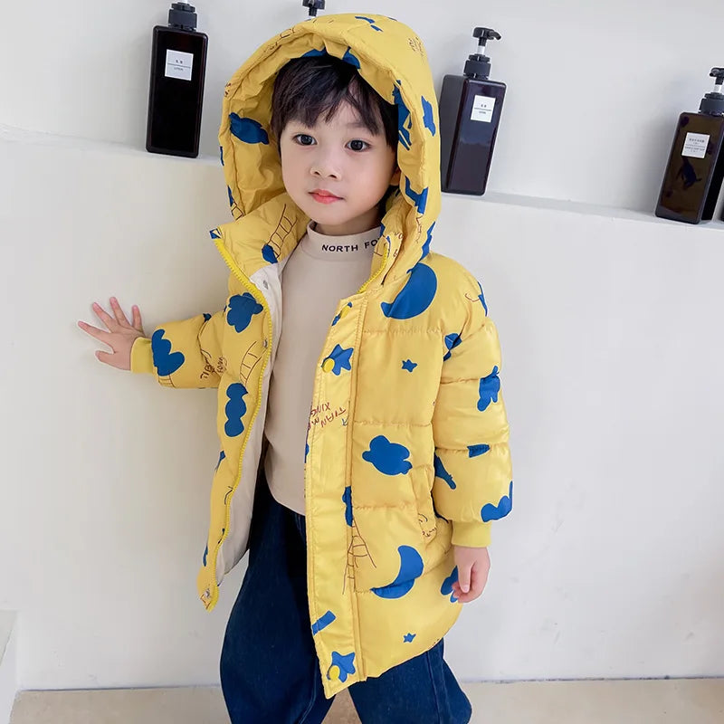 SnowSnug™ – Toddler Cotton Winter Jacket with Hood (2–7 Years)