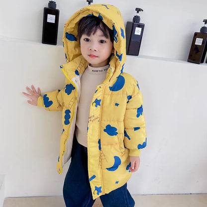 SnowSnug™ – Toddler Cotton Winter Jacket with Hood (2–7 Years)