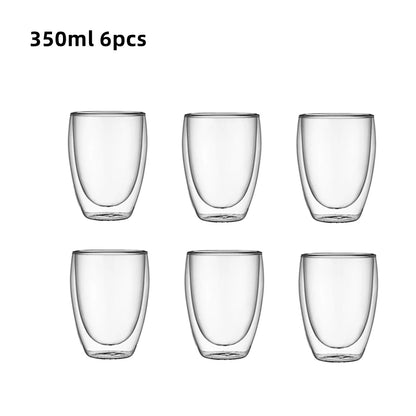ThermaSip™ Deluxe – Double-Wall Insulated Glass Coffee Cups Set (6pcs) 🔥🧊