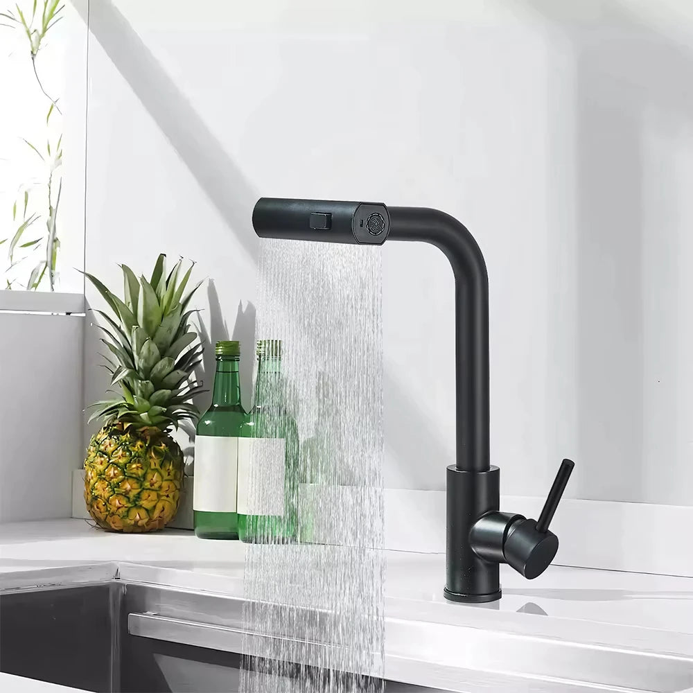 CascadeFlow™ Pull-Out Kitchen Faucet – Brushed Nickel Waterfall Sprayer