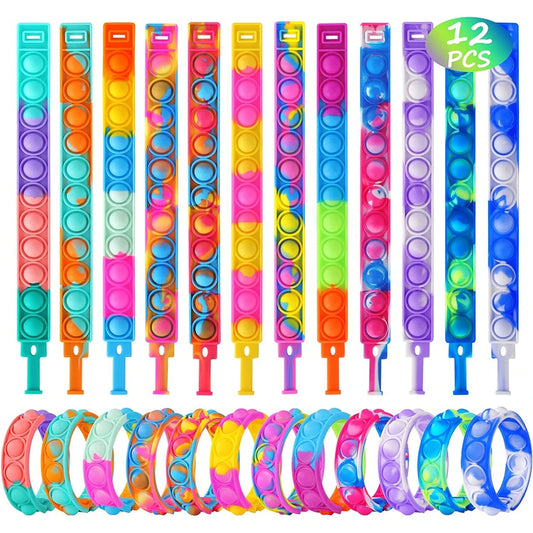 PopJelly™ – 12PCS Bubble Fidget Bracelet Party Favors for Kids