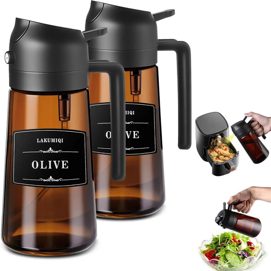OilEase Pro™ 🫒 – Leakproof 2-in-1 Olive Oil Bottle for Frying, Salads & BBQ