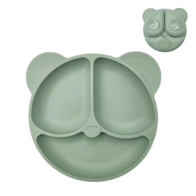 HappyMealMate™ 😊🍽️ – Baby Silicone Suction Plate with Cartoon Design
