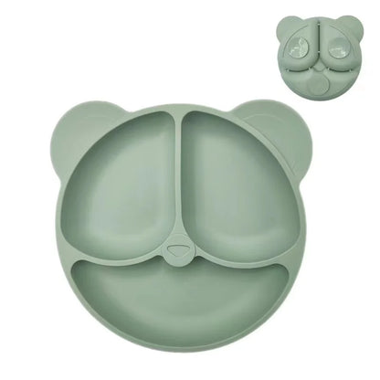 HappyMealMate™ 😊🍽️ – Baby Silicone Suction Plate with Cartoon Design