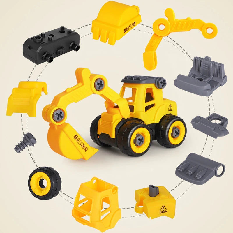 KiddoMachines™ 🚚👷 – 8-Piece DIY Engineering Car Toys for Boys & Girls
