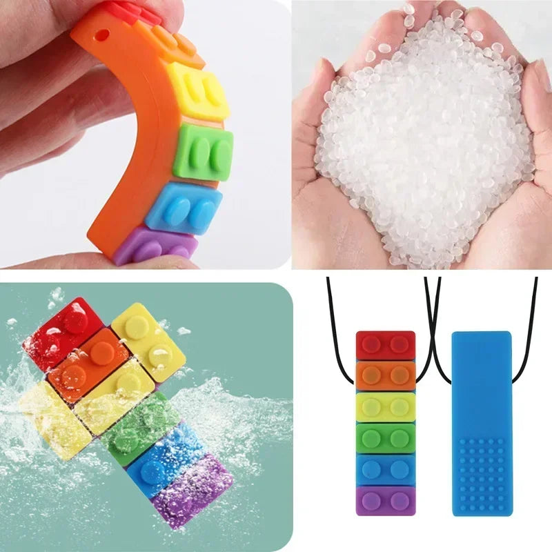 BiteEase™ 🌈🦷 – Autism-Friendly Silicone Chew Toy for Kids' Focus & Relief