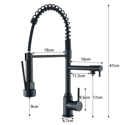 JetStream™ Pro Kitchen Faucet – Hot & Cold Black Tap with 360° Rotation